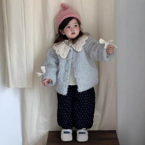 开衫外套婴儿防风外套女童毛毛衣外套冬季新款宝宝秋冬装衣服韩版