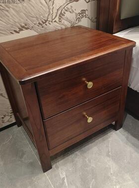 乌金纳木头柜实木现代轻奢卧室床家用新中式储物收床边双BerS5DWM