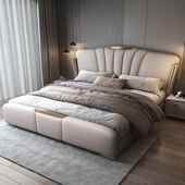 意式 轻奢床主卧双人床现代简见详情约皮艺床包软物床床卧室储婚家