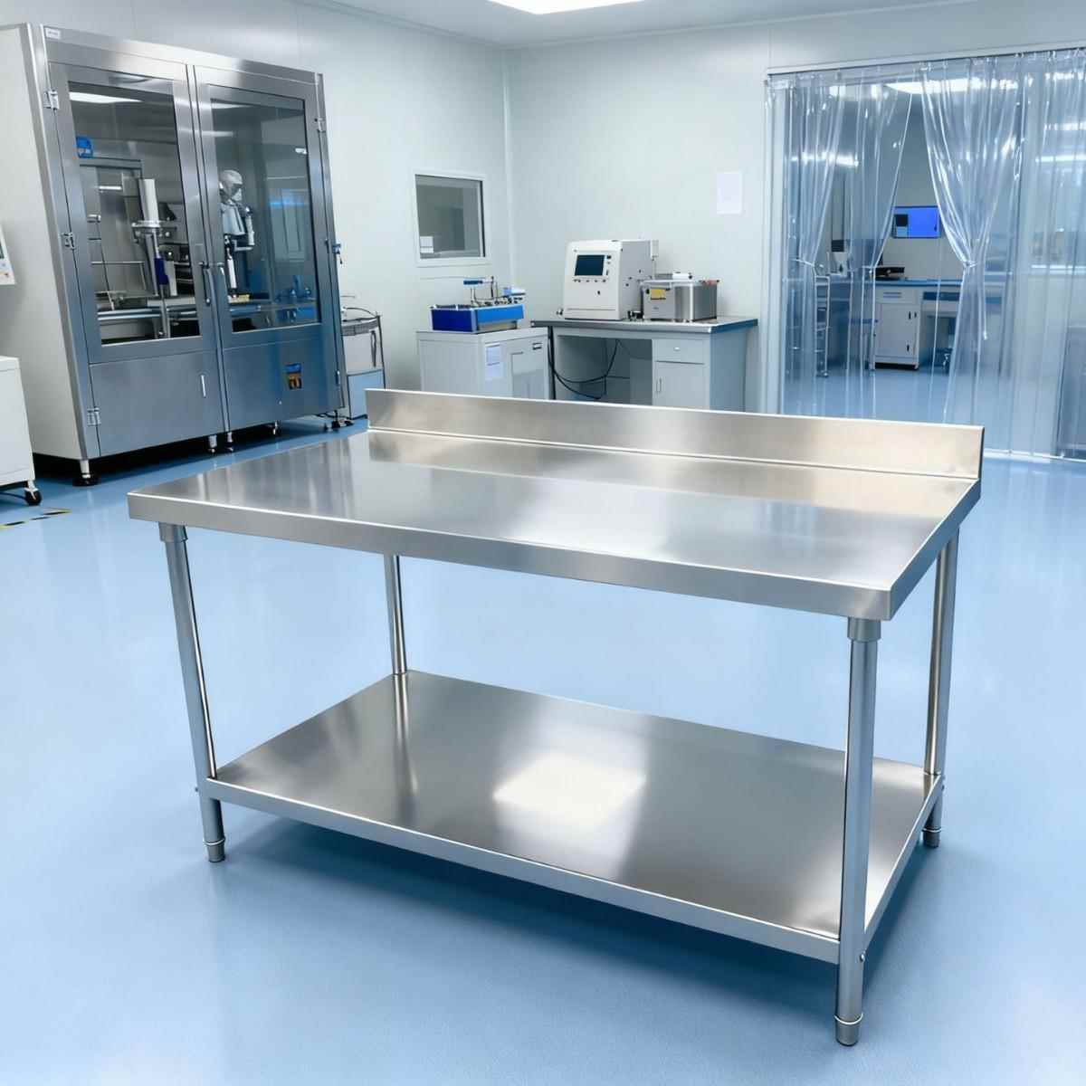 饭店房两不CIN锈工作台家商用钢打荷台打包操厨作双层304工作台