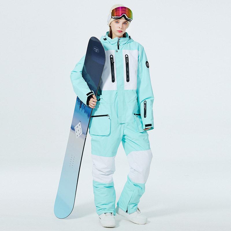 新款连体滑雪服女套装冬季户外防风防泼水保暖板双板滑雪服