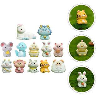 12 Pcs Zodiac Ornaments Toy Twelve Micro Landscaping