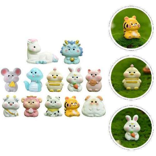 12 Pcs Zodiac Ornaments Toy Twelve Micro Landscaping