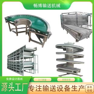 环形皮带输送机90度180度pvc物流分拣传送带食品级皮带转弯机