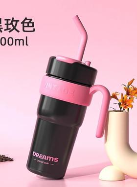 高档陶瓷内胆保温杯女生可爱颜值学便携随行咖高啡杯生水杯子224