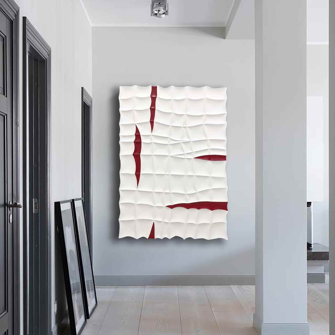 简约现代轻奢客厅立体装饰画样板房玄光卧室抽象几何挂画木雕壁画