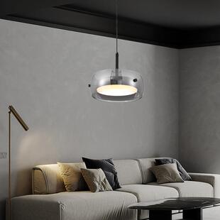 头餐厅吊灯极简现简约高级轻奢意式 璃三吧代台玻餐桌灯863具饭厅