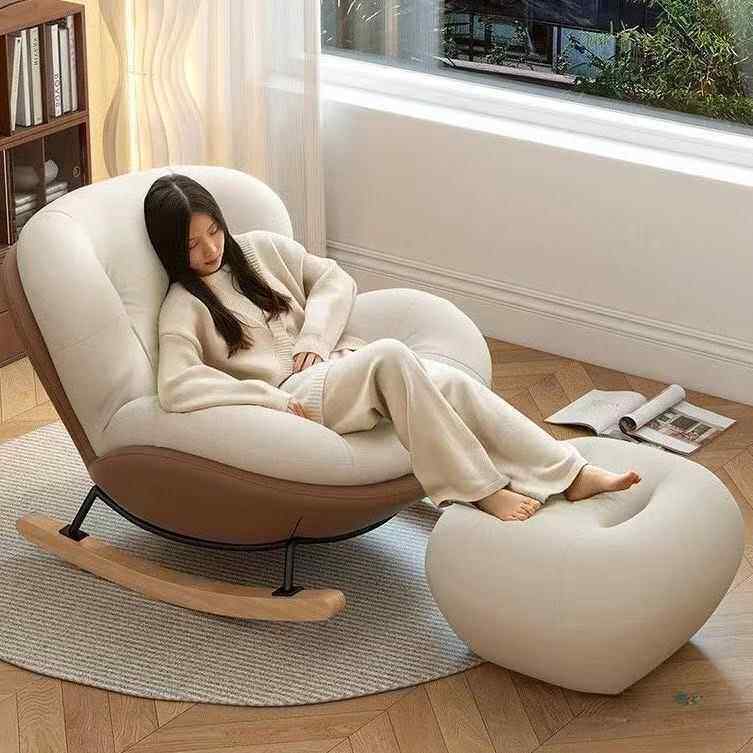 蜗牛家摇摇椅用午睡懒人网沙发轻奢红客厅休SYS闲可躺成椅人摇椅