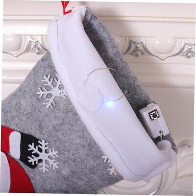 Christmas Stockings Socks Led Light Up Snowman Santa Elk Bea
