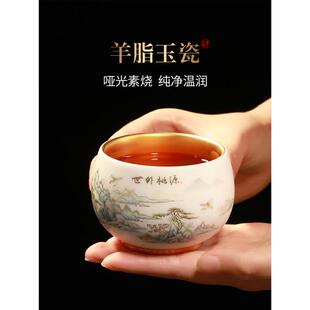 杯羊脂鎏金主YC-LJZK0人杯玉杯个人专用高单档功夫喝茶女品茗杯男