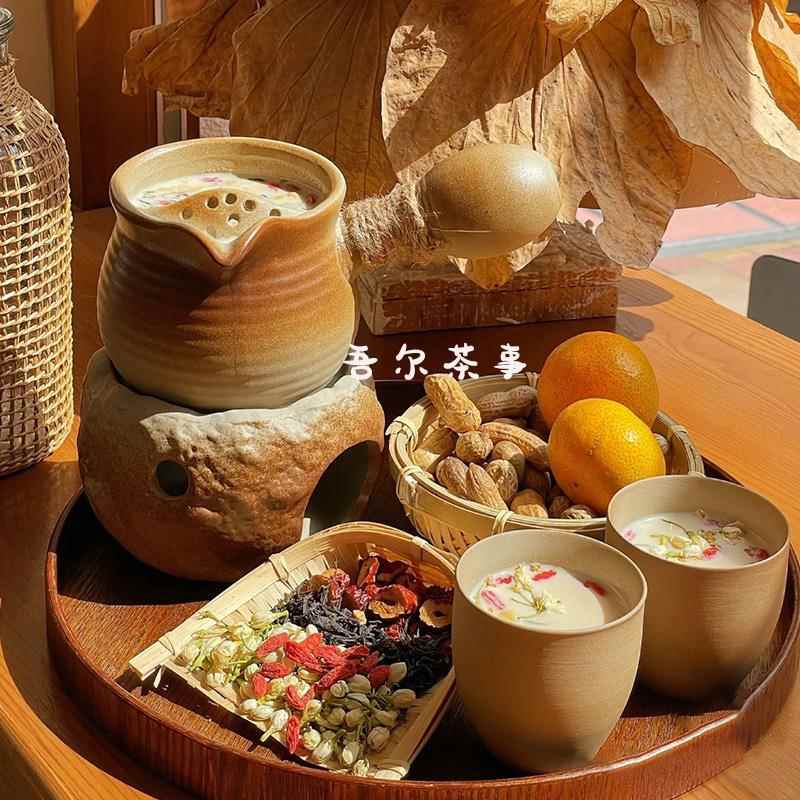 网红罐罐奶茶茶馆茶室烤茶围炉煮茶茶壶单壶炭烧火炉套装可干烧电