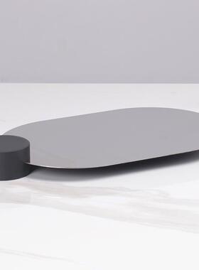 北欧极简托盘镜面不锈钢薄片首饰收纳盘样板间售楼处家居装饰摆件