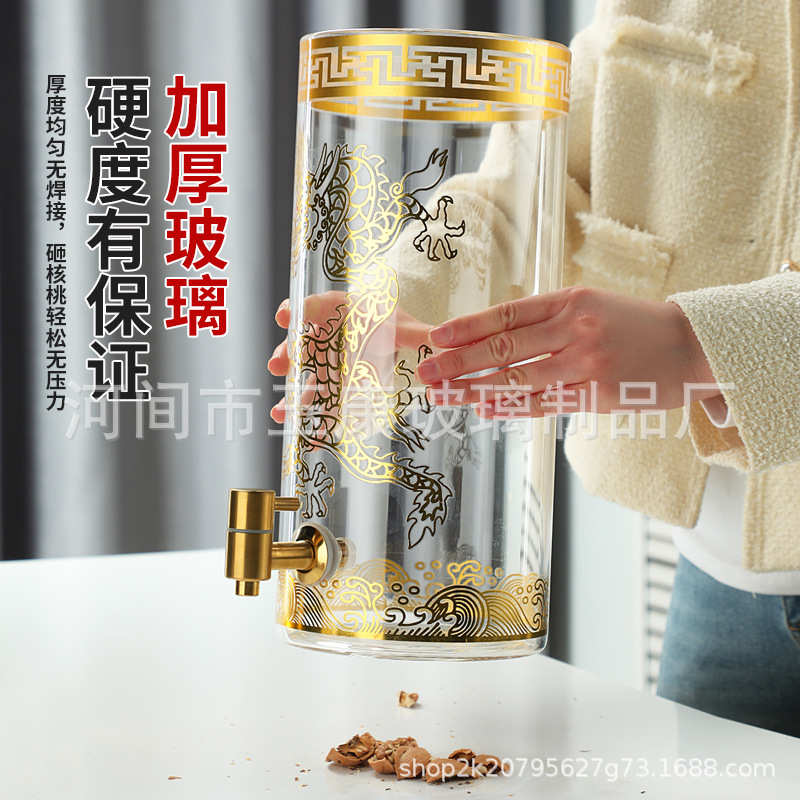 供应泡酒玻璃瓶带龙头密封用酒瓶罐 加厚酿酒坛子家用酒壶酒桶