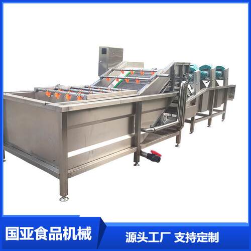 连续式蔬菜加工设备 水果清洗流水线 不锈钢材质 按需采购 国亚牌