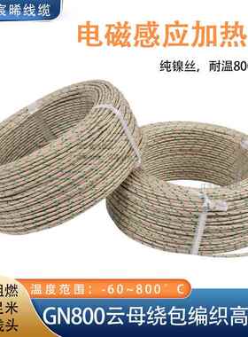 云母耐火高温线电磁加热线GN800纯镍线耐800度1//1.5/2.5/4/6平方