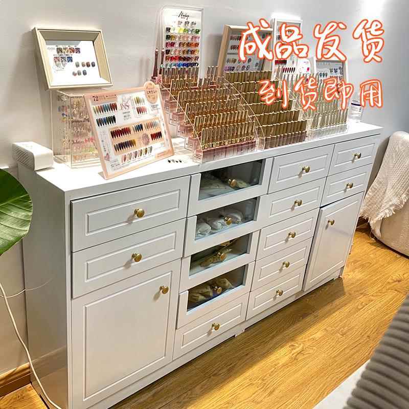 美甲店展示柜甲油胶收纳柜储物柜置物柜指甲油存放产品落地柜边柜