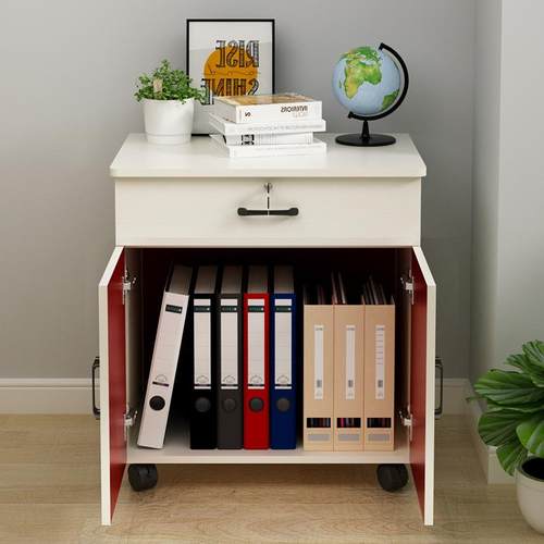 70高带锁双开柜大抽屉办公文件柜边柜木质门收0000物纳资料储打印