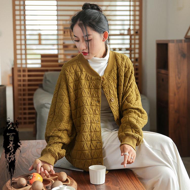 Women's slimming jacket with thick cotton jacket for图片