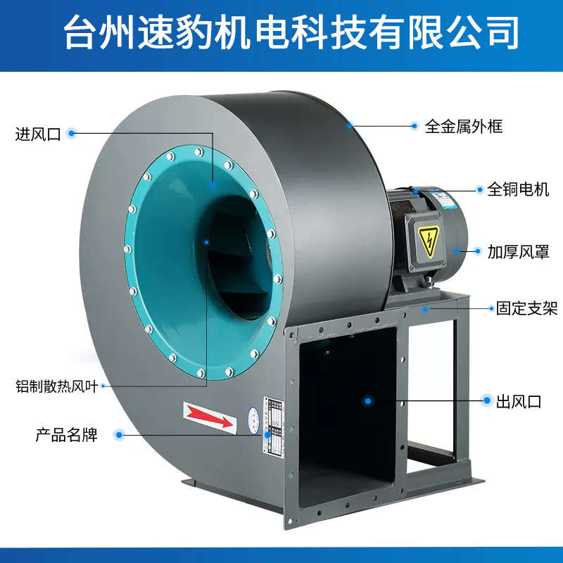 4-72大功率离心通风机工业环保换气喷漆房专用除尘引风机380V