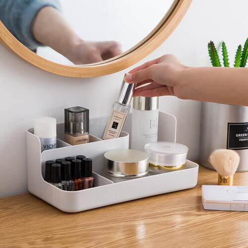Desktop Grid Cosmetics Storage Box Multifunctional Organizer