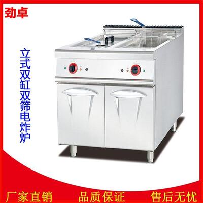 DF-885商用立式双缸双筛电炸炉连柜座大型电热油炸锅炸鸡炉