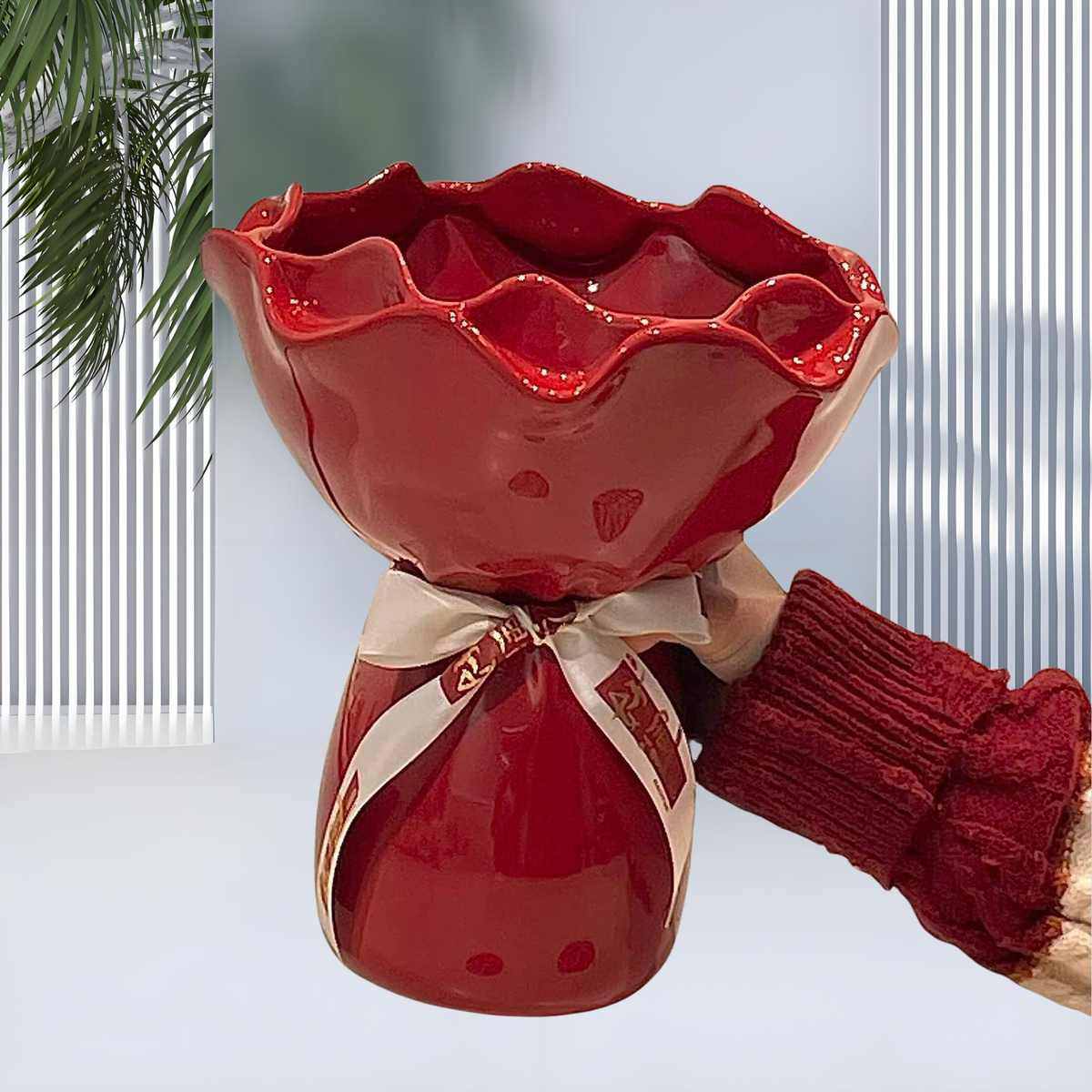 陶瓷花瓶摆件新婚高级感手捧花礼品新家客厅插花装饰情绪稳定花瓶,家居饰品,花瓶,淘宝优惠券,粉丝福利购,淘宝优惠卷