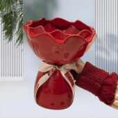 新家装 饰花瓶摆件新婚礼品花瓶捧花手高级陶瓷感插花客厅情绪稳定