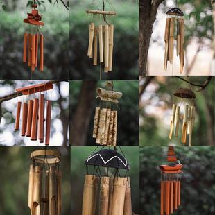 竹制风铃挂饰中式日式户外酒店复古民宿庭院铃铛露营阳台装饰吊饰