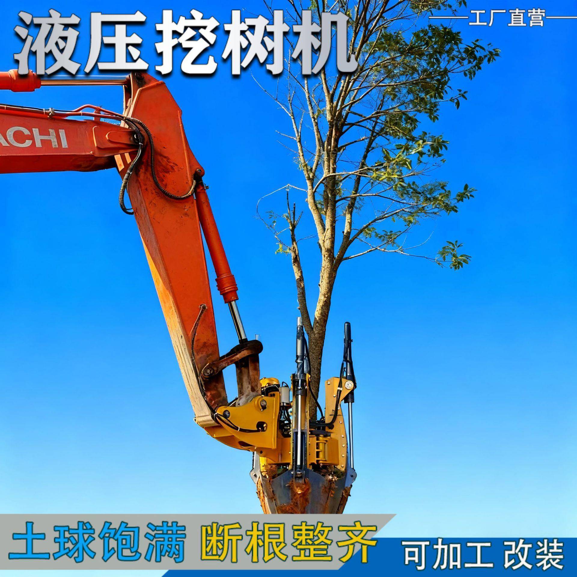 挖掘机用直铲式挖树机60直径树移植机园林苗圃原木移植移树机