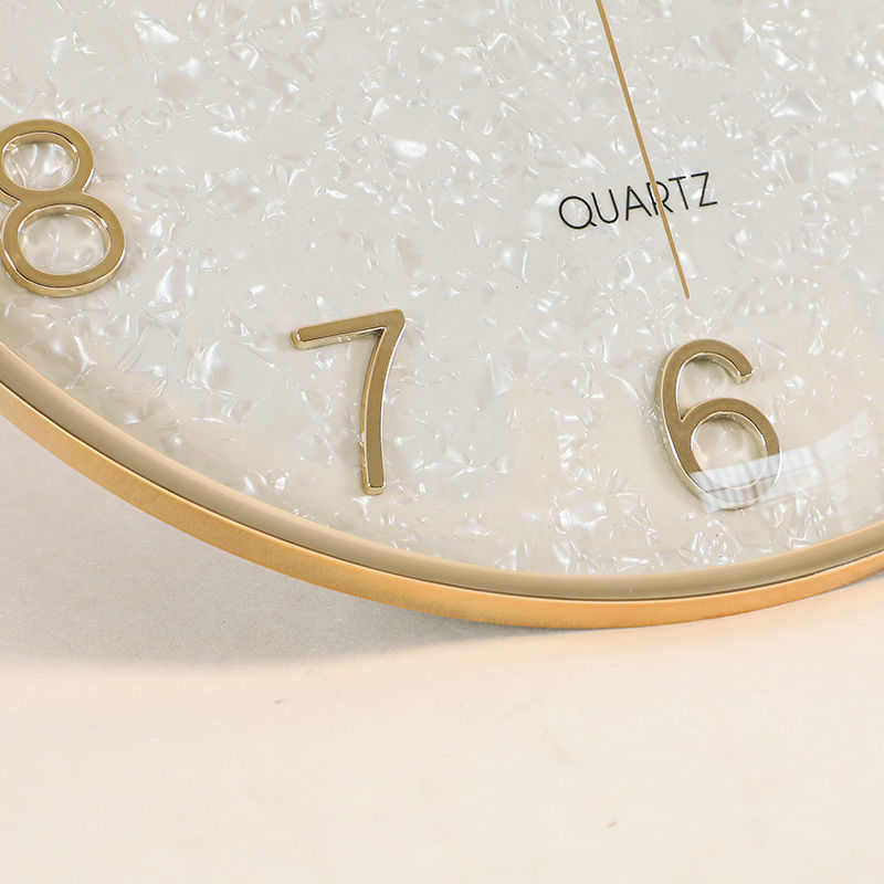 l1s简约现代轻奢时钟挂钟客厅家用时尚挂墙静音挂表卧室免打孔石