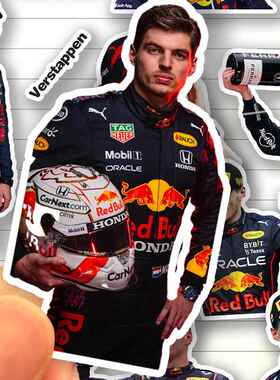 马克斯维斯塔潘贴纸高清防水红牛一队F1赛车手Verstappen周边贴画