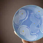 茶人诧寂风粉引手绘壶承家用茶壶盖碗托小型茶台干泡盘茶道配件