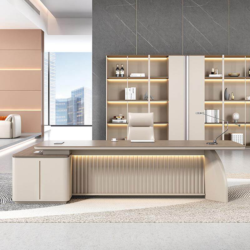 老板桌椅组合总裁办公简约现代轻奢烤漆大班台大气经理桌椅主管桌