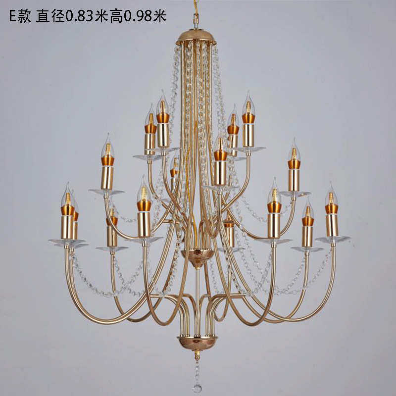 吊顶布置婚礼 灯光水晶电镀古铜铁艺 欧式吊灯吊灯 客厅复灯 色灯