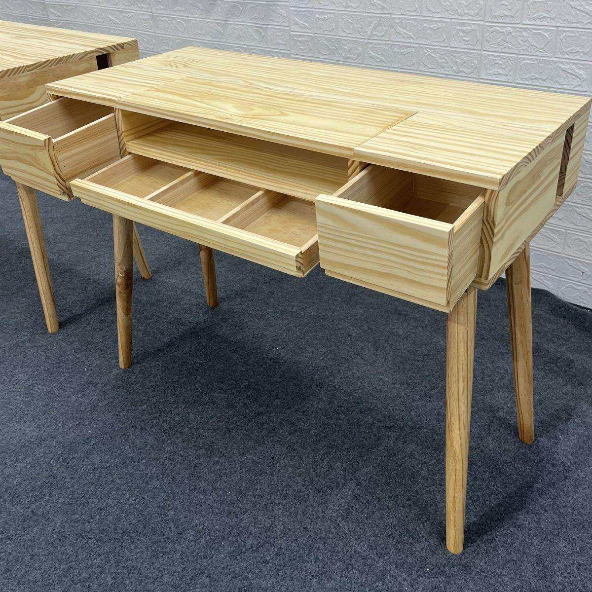 日式轻奢俄式实木美甲店桌椅套装带吸尘器单双人收纳网红美甲台