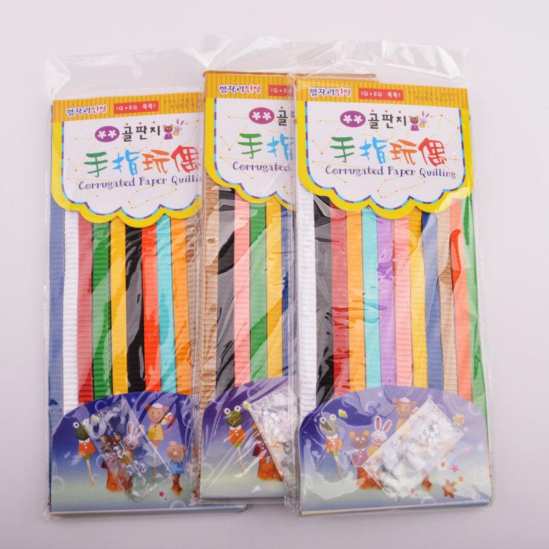 彩色条形瓦楞纸手工DIY作品材料纸折纸波浪形A4彩色美工瓦棱纸