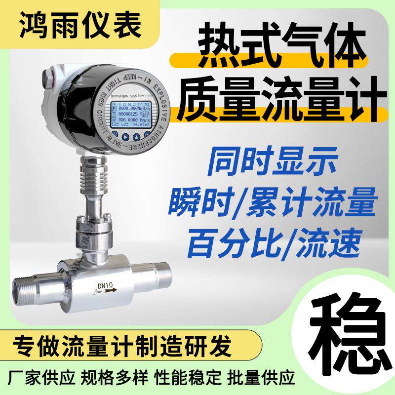 智能热式气体流量计氮气氯气硫化氢丙烷工业废气螺纹式质量流量计