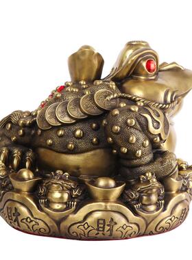 新款直销 铜金蟾 元宝八卦金蟾摆件 九子蟾 工艺品 铜蟾王