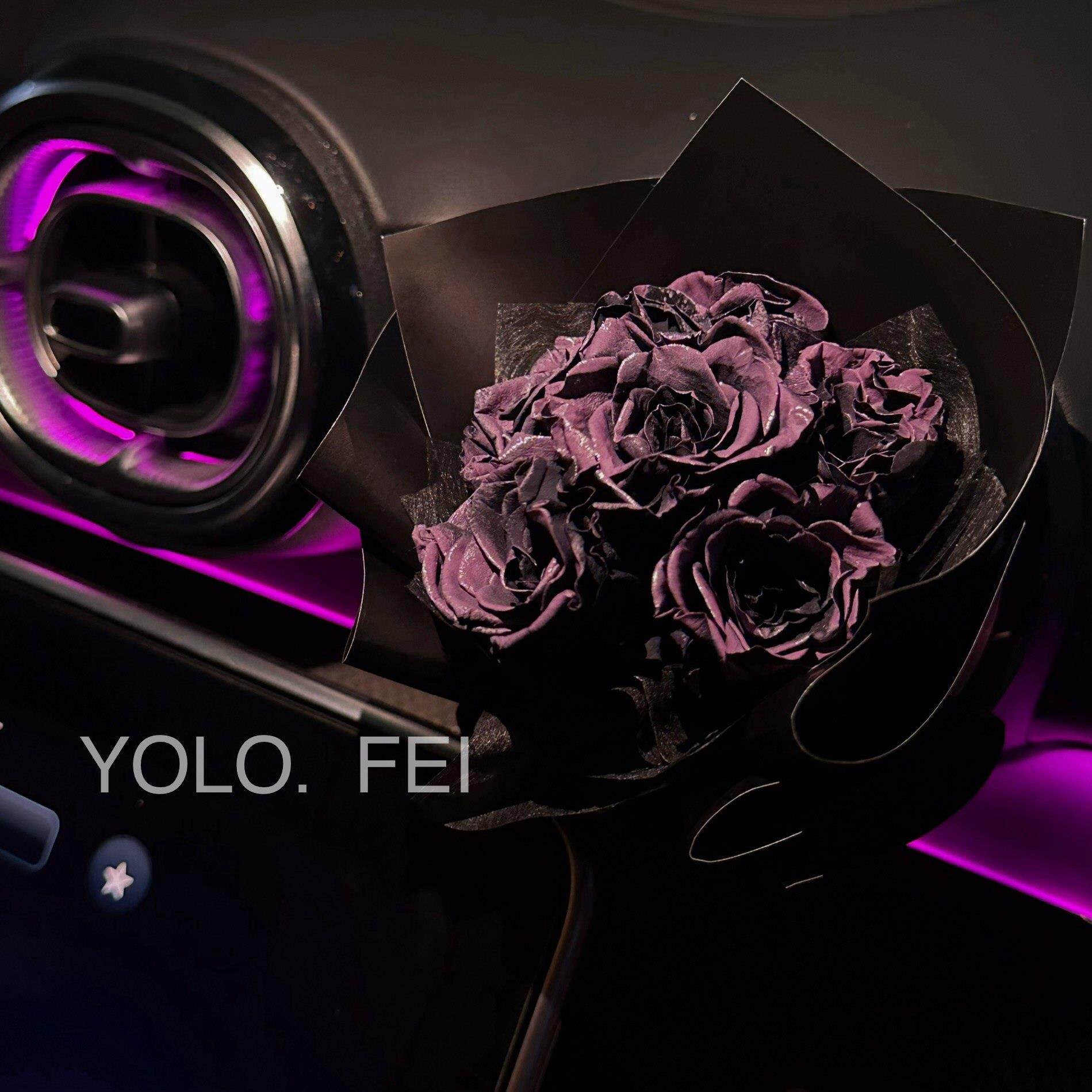 YOLO.FEI原创乌梅子酱永生花玫瑰出风口装饰摆饰车载迷你花束礼物