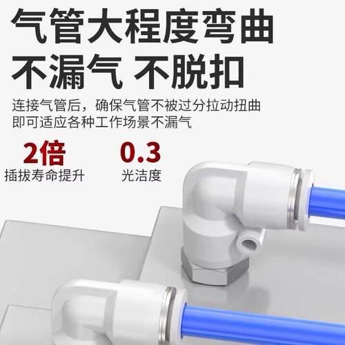 PL气动气管90度快插螺纹快速接头PL8-02/4-M5/6-01/10-02直角弯头