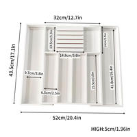 Kitchen drawer tableware storage box, bamboo multi-functional pull-out telescopic fork and spoon compartment box, household toolbox thumbnail 3