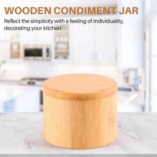 Storage Salt Bamboo Swivel Lid Magnetic Box with