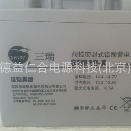 三瑞蓄电池 6FM40-X 铅酸免维护12V40AH电池