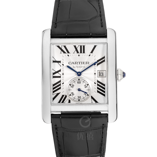 [9.8新]卡地亚TAKE坦克系列精钢自动机械男表W5330003