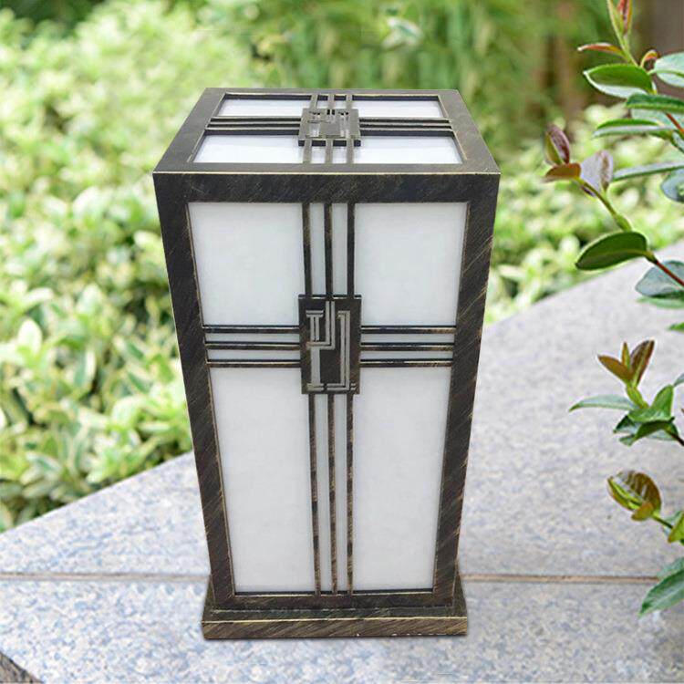 现代仿云石柱头灯别墅围墙灯装饰灯户外工程庭院灯 led柱头灯矮柱