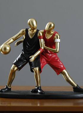 现代简约创意篮球摆件家居电视酒柜装饰品办公室书房轻奢高档摆设