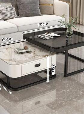 abys-541茶几轻奢客厅卧桌阳台代家用现简约小户型网红方形岩室石