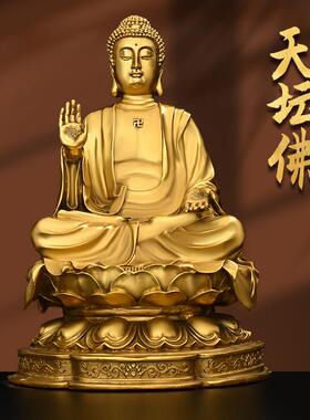 纯铜如来佛祖天坛佛像摆件坐莲花药师佛大日如来释迦摩尼阿弥陀佛