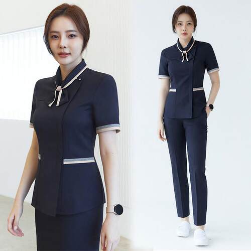 韩式时尚夏季医护制服口腔护士服产后月子中心护理师导医美容工服