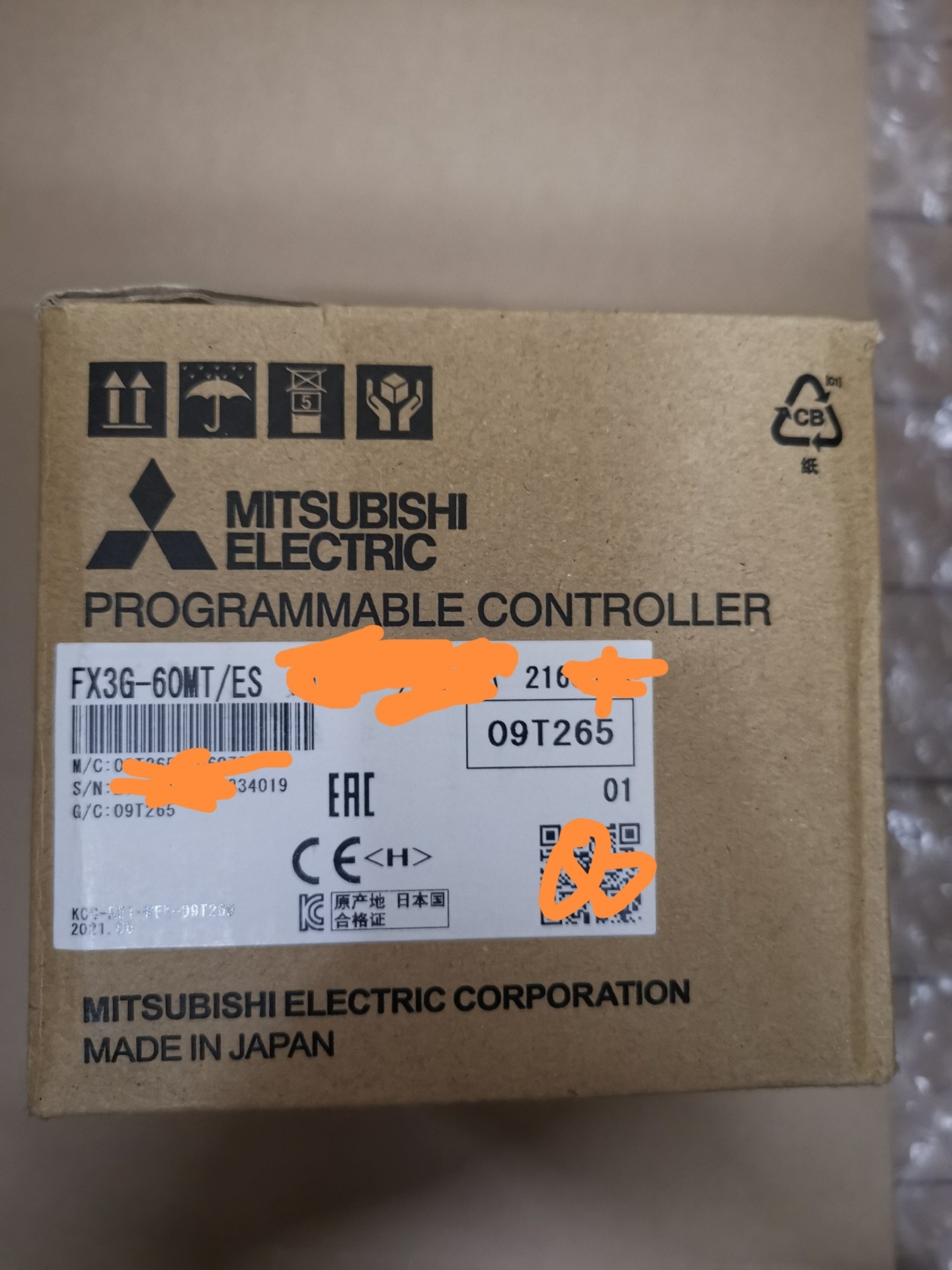 PLC三菱FX3G一60MT／ES，全新原装